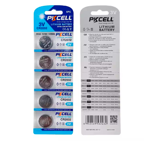 Bateria de lítio cr2032 pkcell cr 2032, bateria d