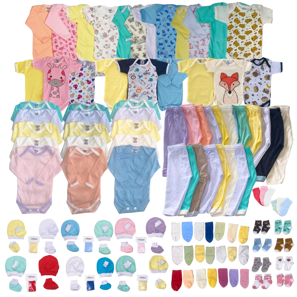 Kit 15 Peças Enxoval Bebê Básico Body Calça Lu