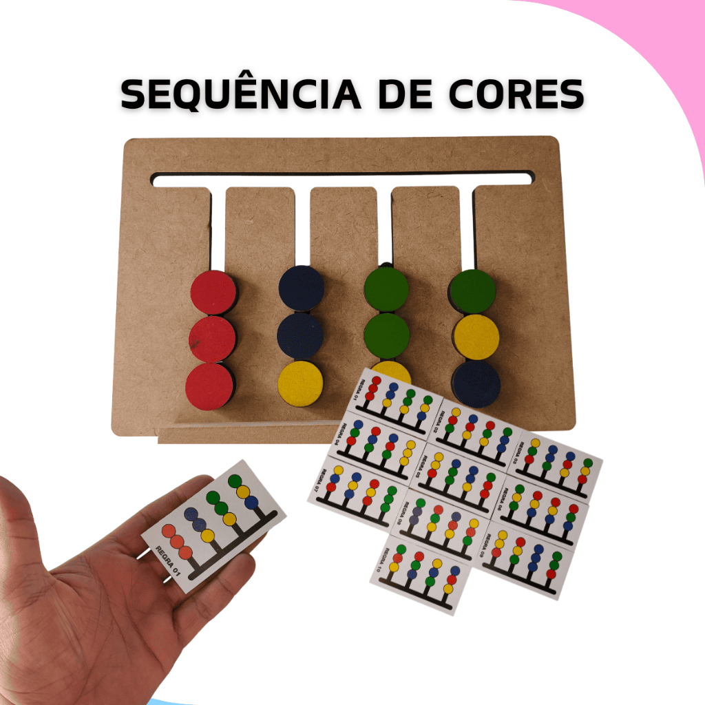 Jogo Sequência de Cores Brinquedo Educativo Desaf