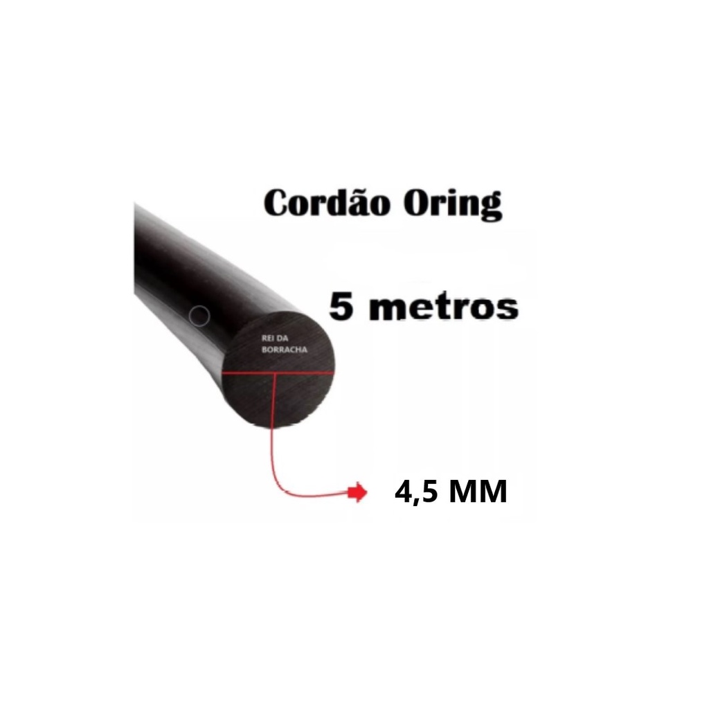 Cordão Oring 4,5 Mm Nitrilico Maciço – 5 M