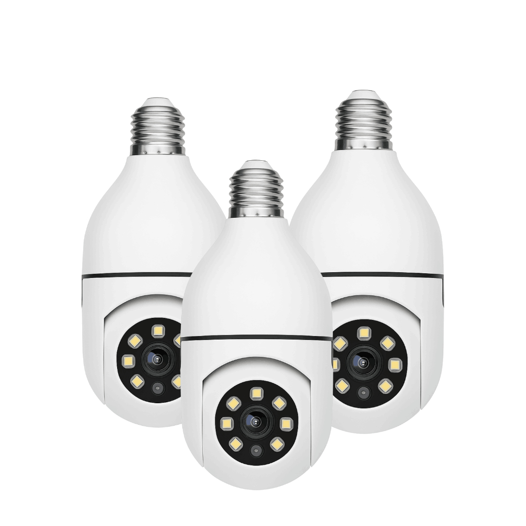 Kit 1, 2 e 3 Câmeras Lâmpada Wi-Fi 360° com Vis