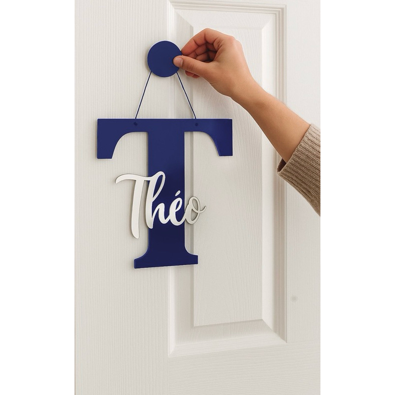 Guirlanda porta maternidade inicial nome em acríl