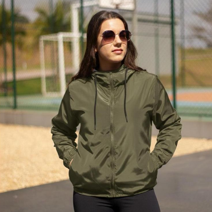 Corta Vento Feminino Impermeável Sem Forro Academ