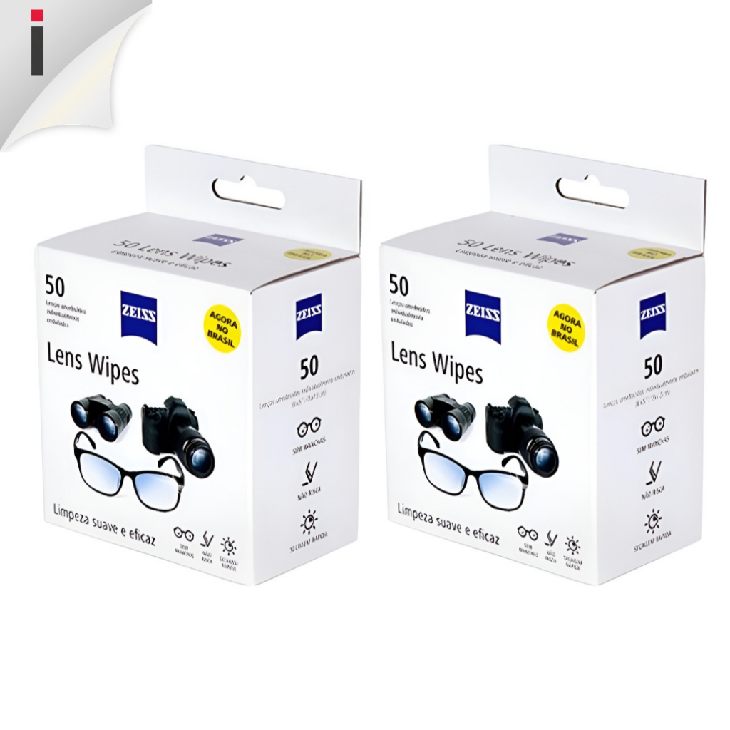 Kit 100 Lens Wipes Zeiss Lenços de Limpeza de Óc