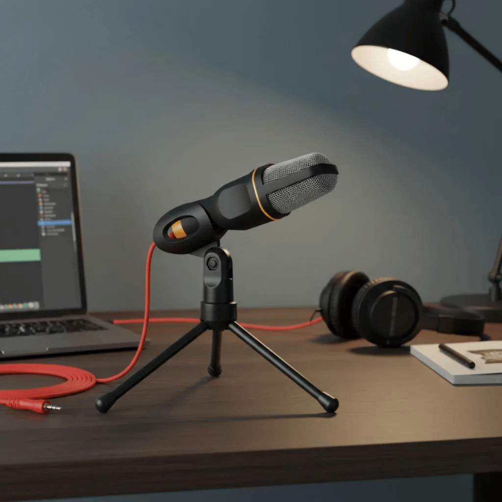 Microfone Condensador Profissional USB P2 com Trip