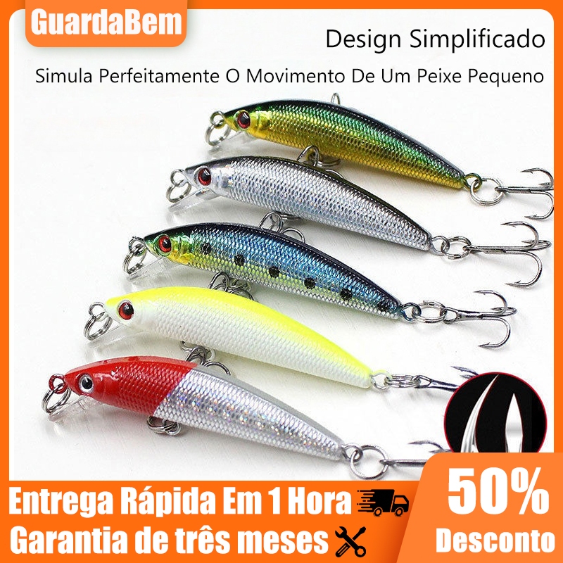 5 Iscas Artificiais Importadas 1/2 Meia Águade 9 