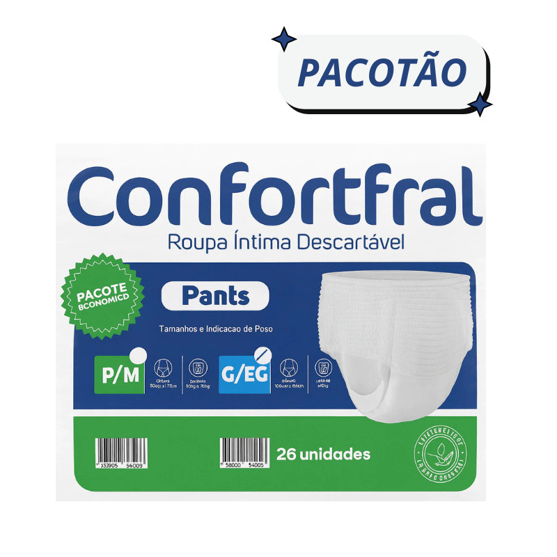 Fralda Adulta Geriátrica Confortfral Pants P/M &#