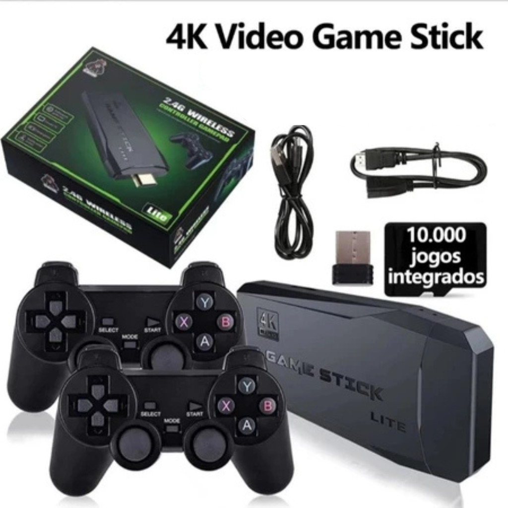 Game Stick 4K Retrô 10000 Jogos Diversão Imediat