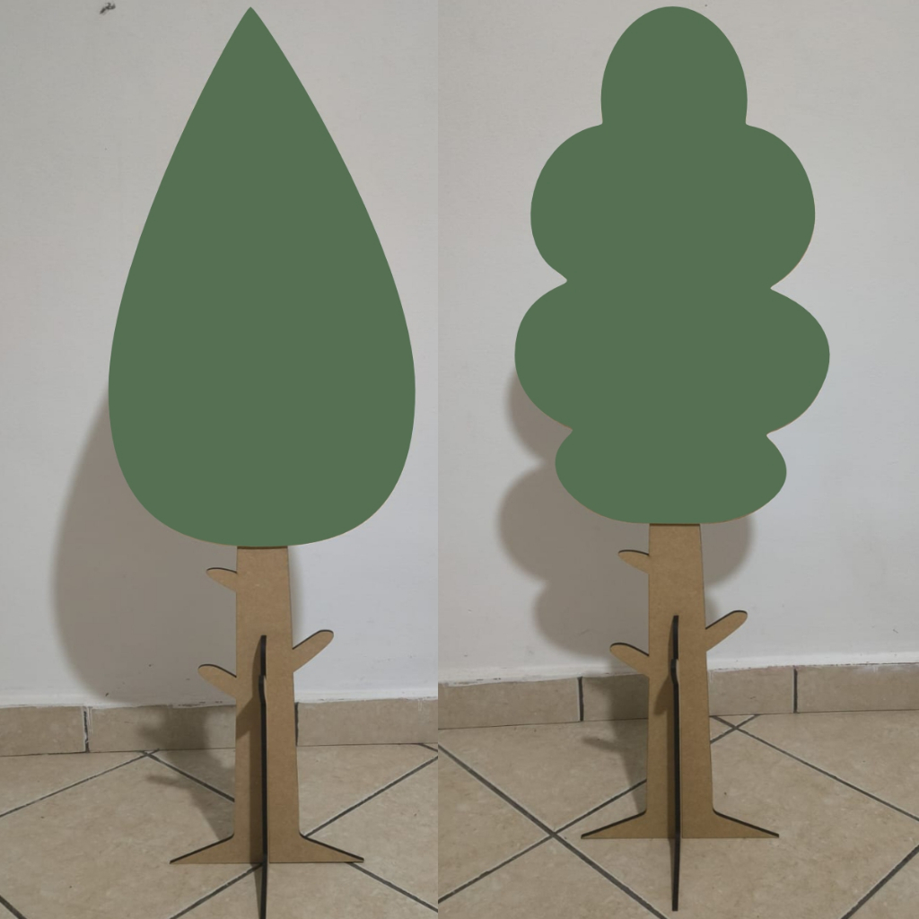Árvore Verde 110cm de altura MDF Decoração Cen�