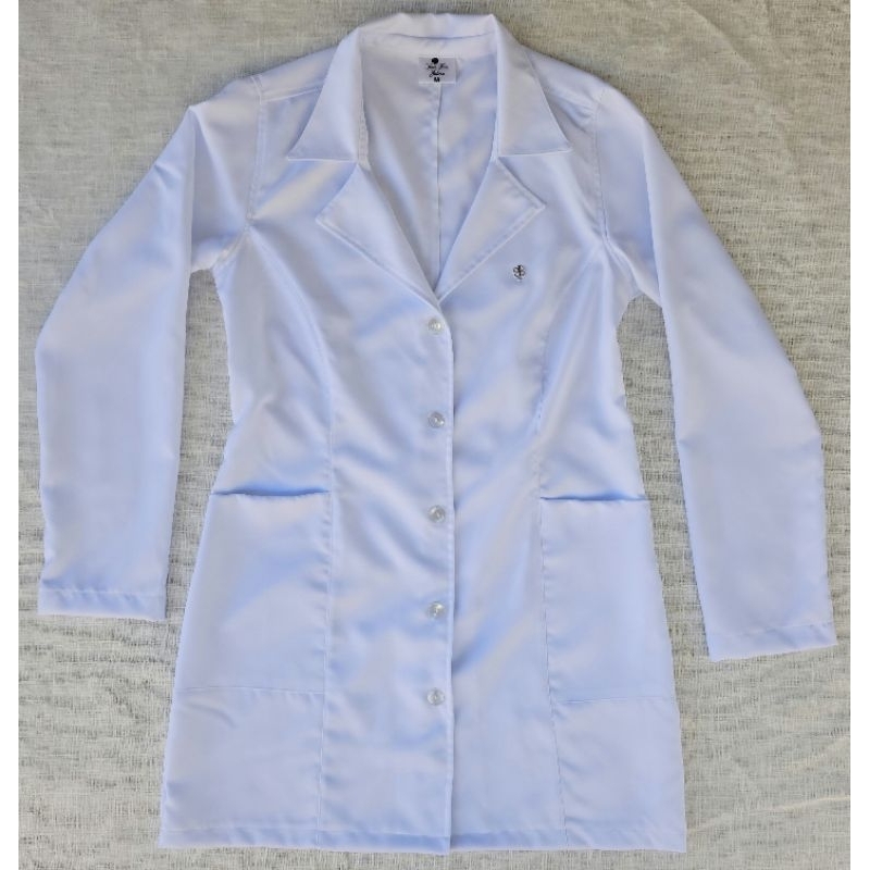 Jaleco Feminino Acinturado básico + logo bordado