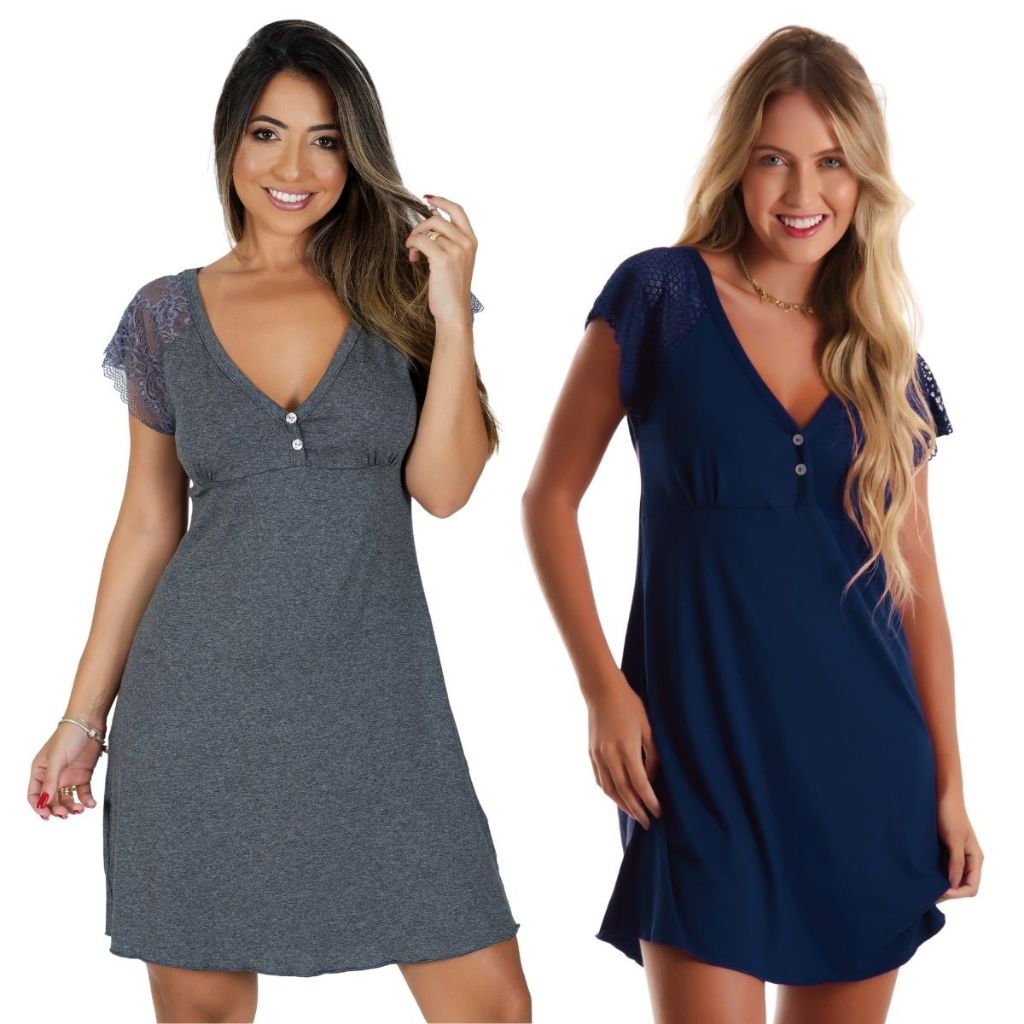 Kit com 2 Camisolas Confortáveis em Viscose Detal