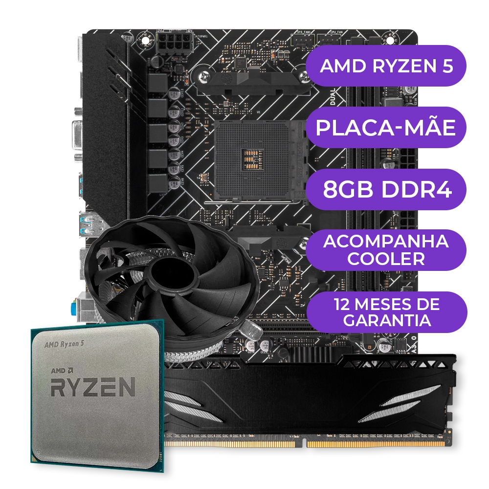 Kit Upgrade Gamer, Processador AMD Ryzen 5 5600GT,
