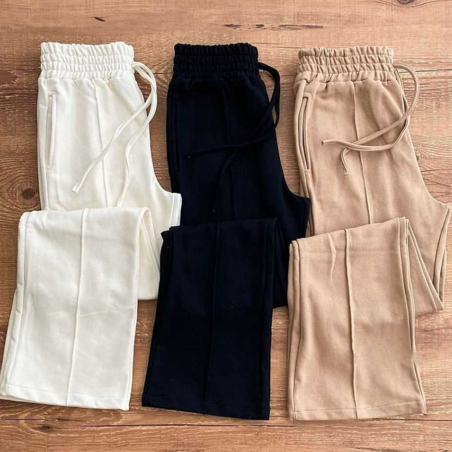 Calça Feminina Moletom Pantalona Moda Casual Eleg