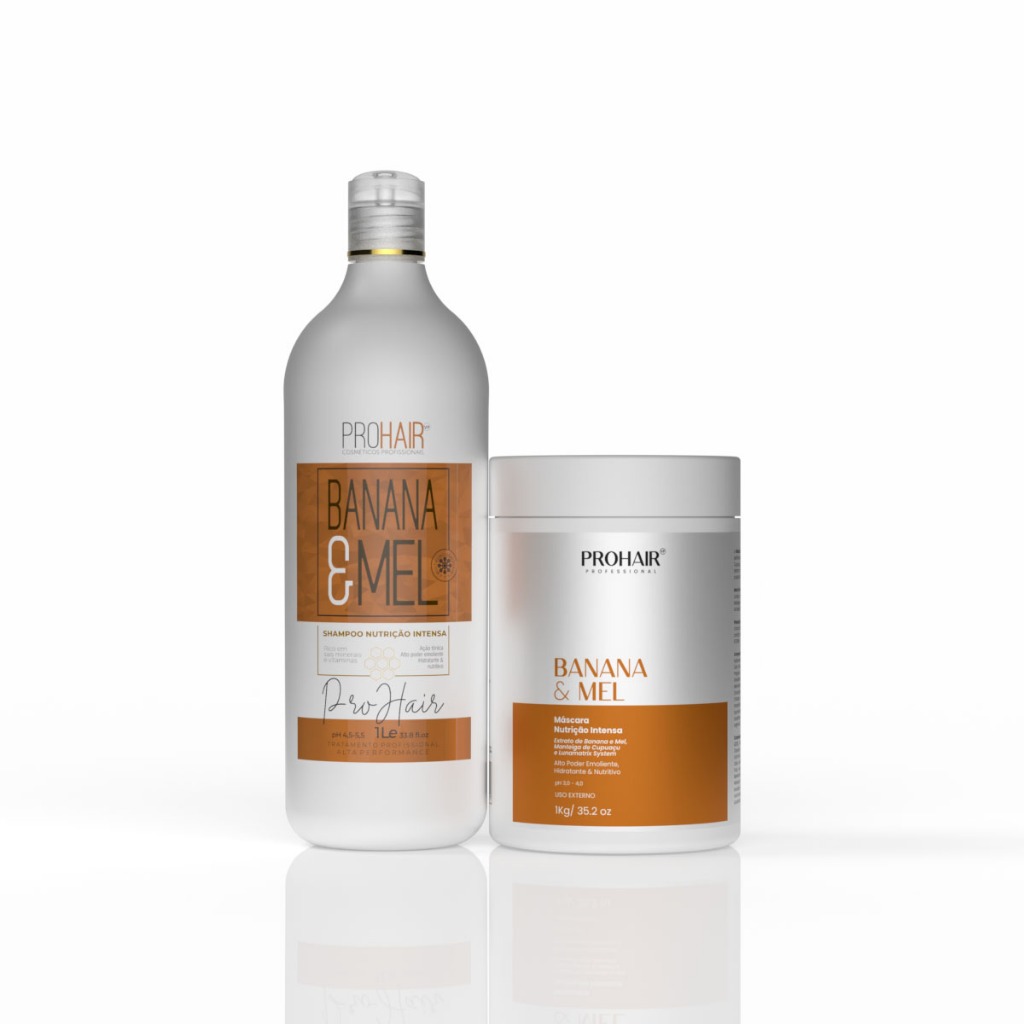 Kit Shampoo 1L + Máscara1kg Prohair Banana E Mel 