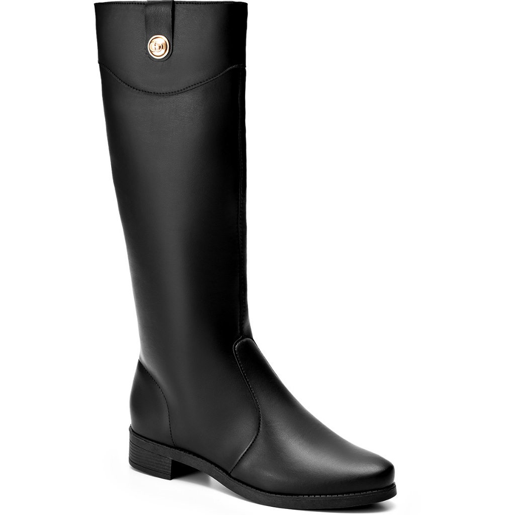 Bota Feminina Lumiss Montaria Rasteira Cano Alto B