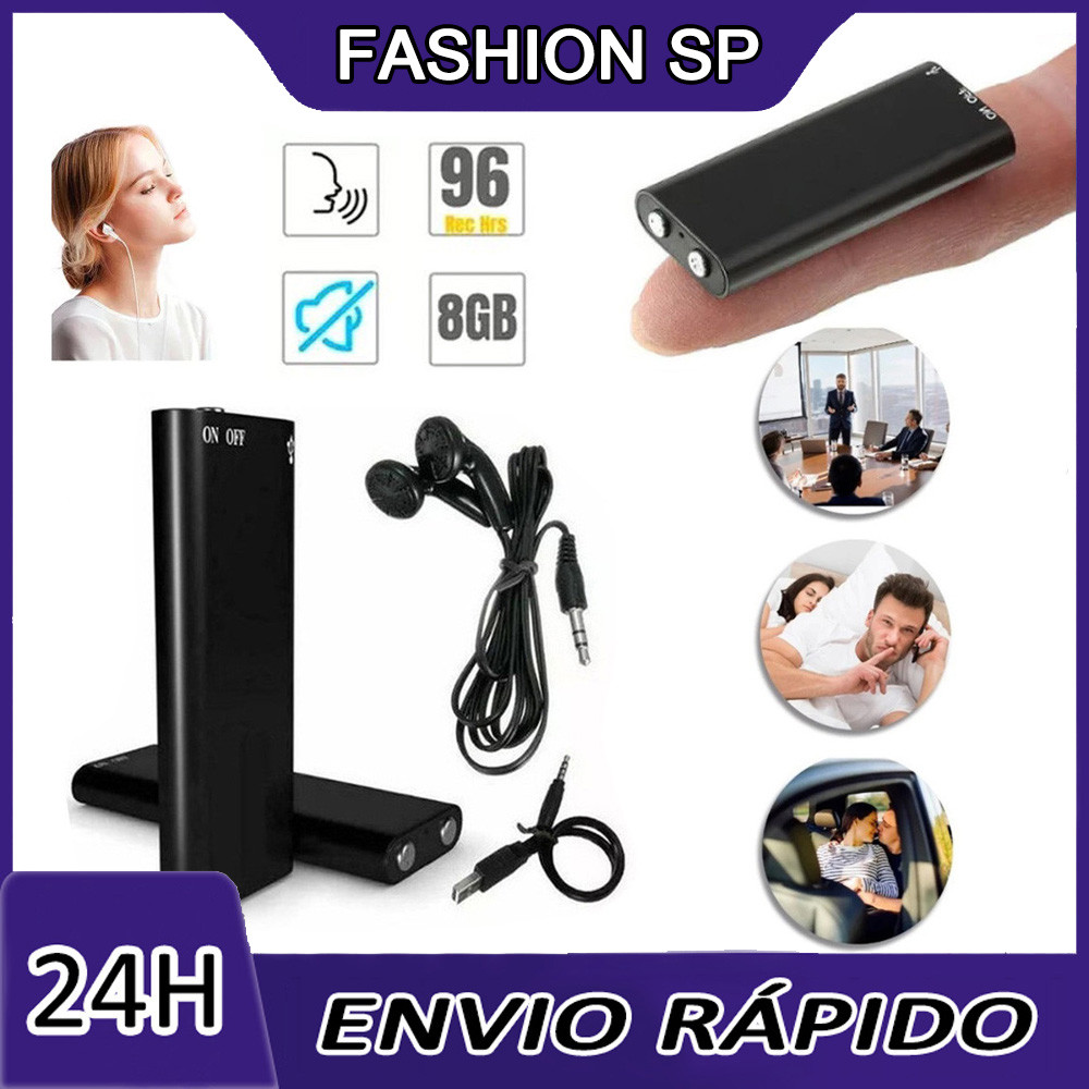Mini Gravador De Voz Grava 96 Horas – Micro