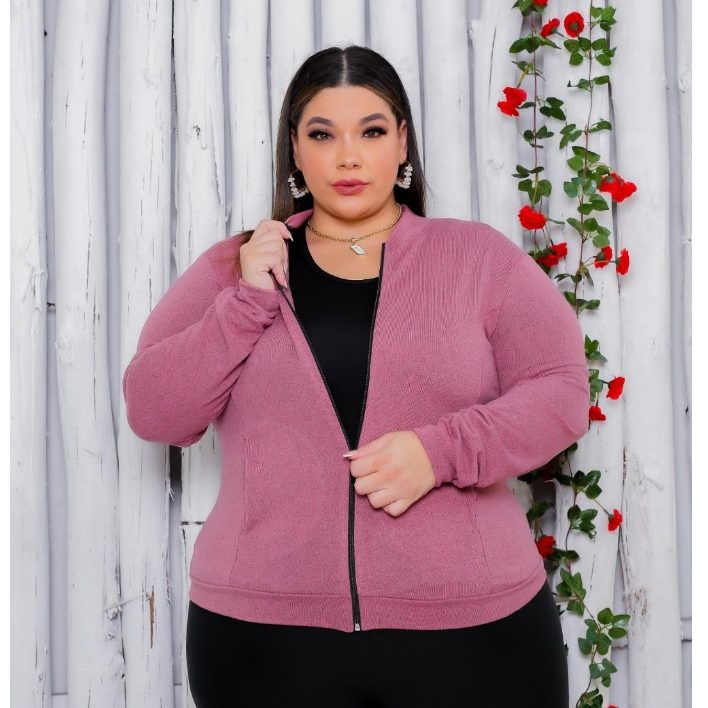 Jaquetinha Bomber Casaco Feminina Plus Size Blusa 