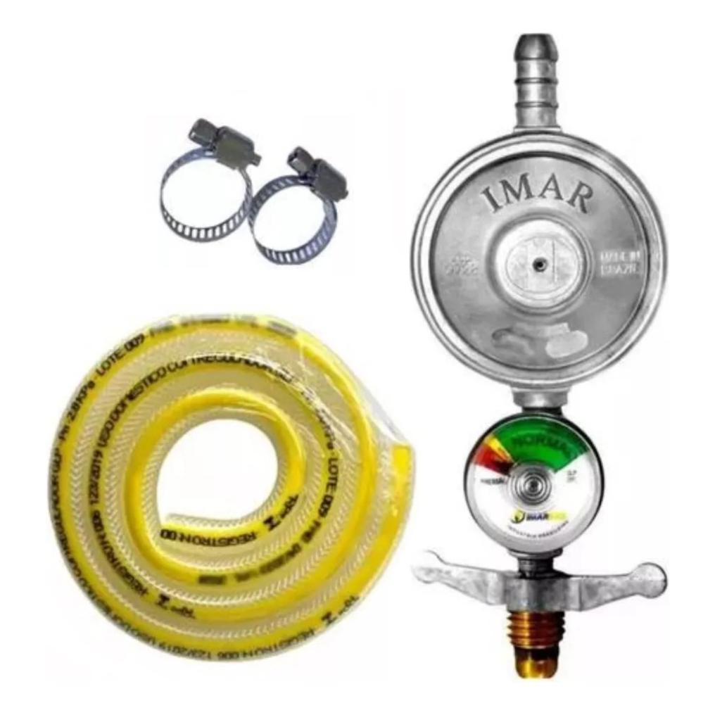Medidor Regulador De Gas Visor Manômetro E Mangue