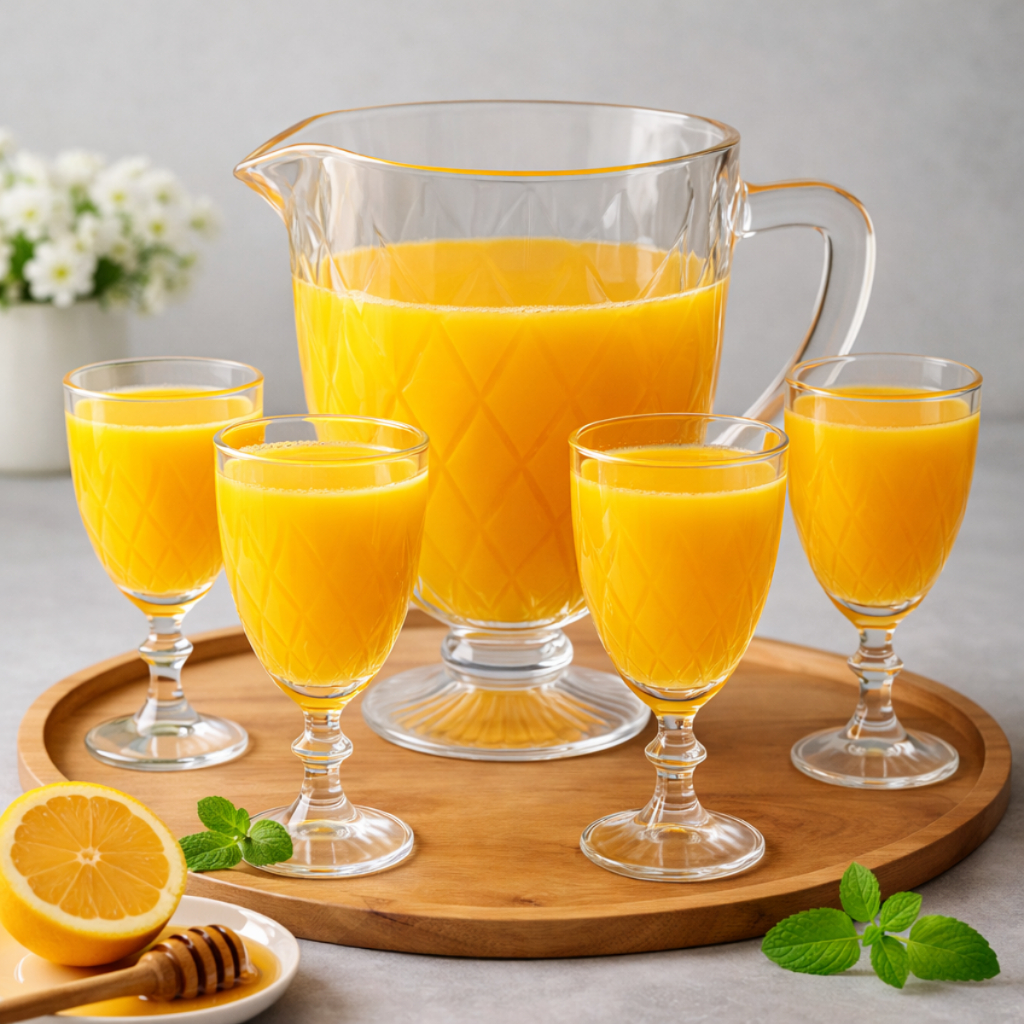 Jarra De Vidro 1,2l Com 4 Taças Diamond 5 Peças 