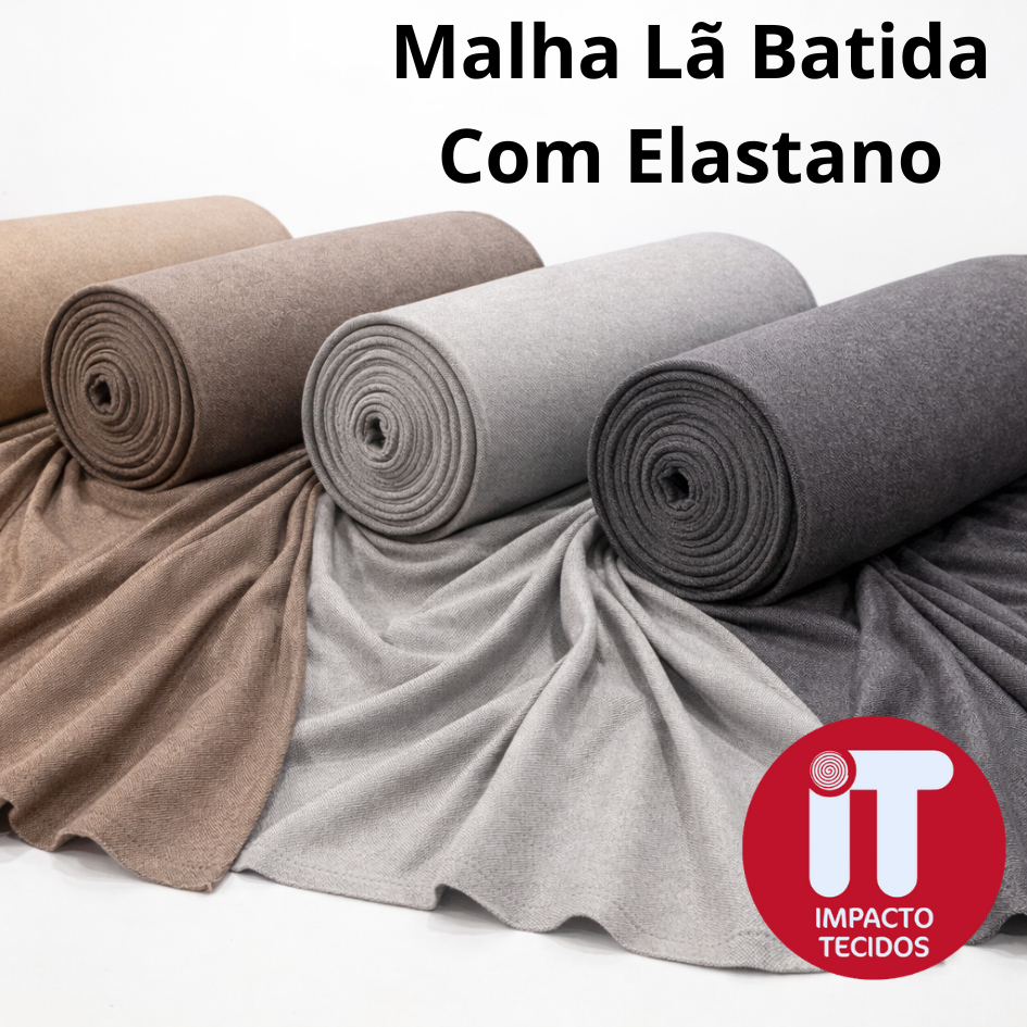 Tecido Malha Lã Batida Lisa com Elastano 1 metro 