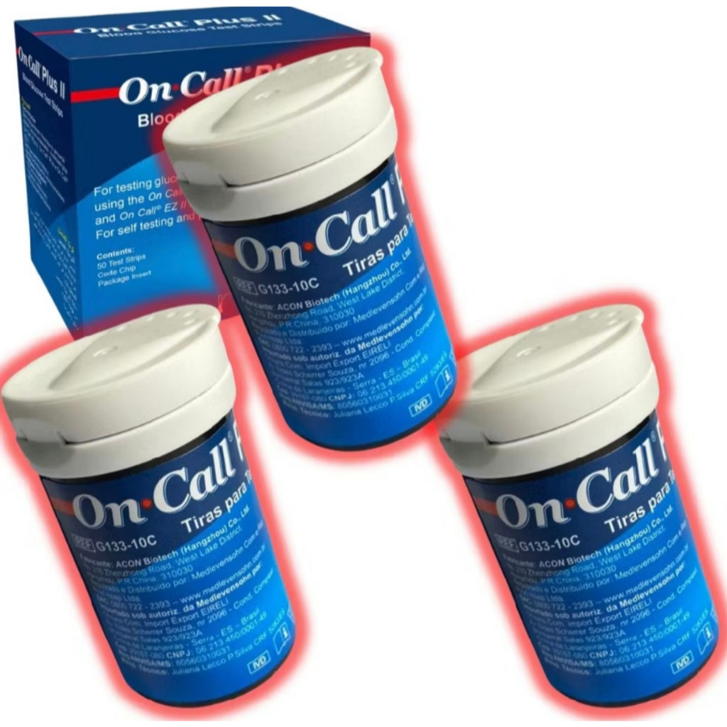 TIRAS DE GLICEMIA ON CALL PLUS II COM 50/100/150/2