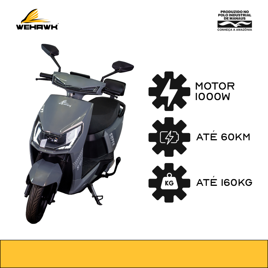 Scooter Moto Elétrica 1000W Wehawk Super WX-05 Ba