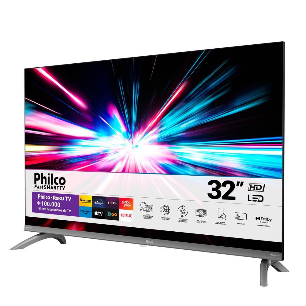 Smart TV LED 32 Philco PTV32CRA Roku TV Dolby Audi