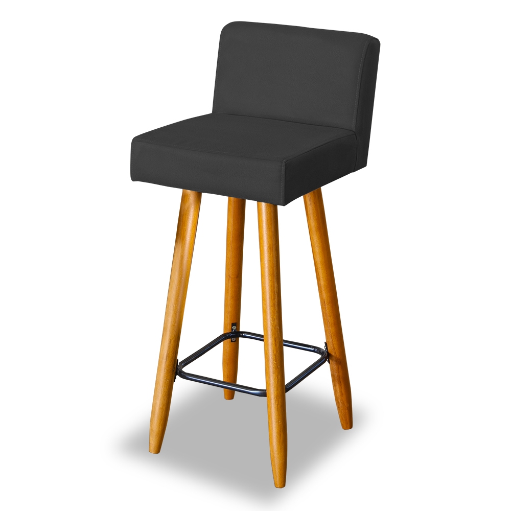 1 Banqueta Alta Decorativa Com Encosto Para Cozinh