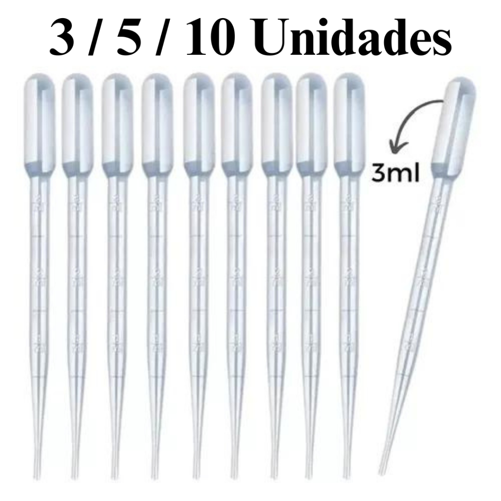 Conta Gotas 3 ML Com Marcador Pipeta Plastica Past