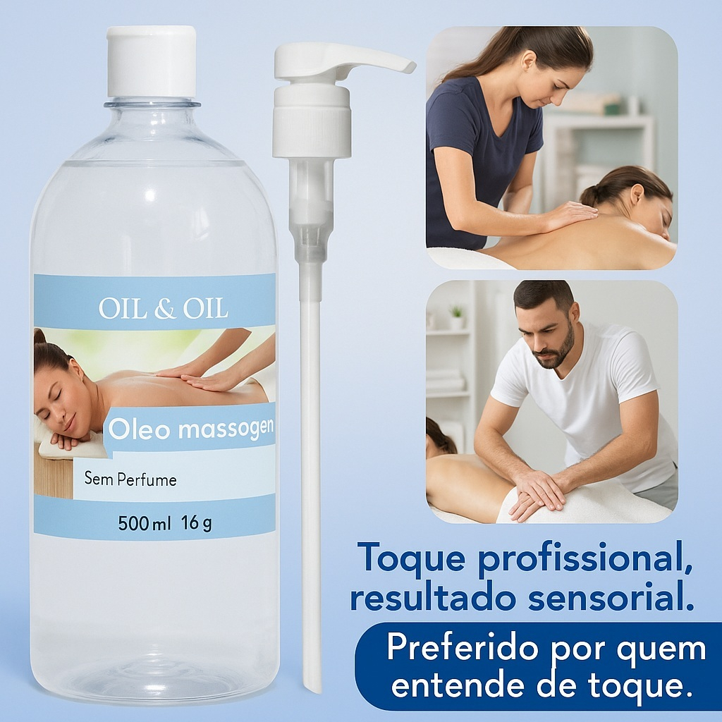 Óleo de Massagem 500 ml sem fragrância + válvul