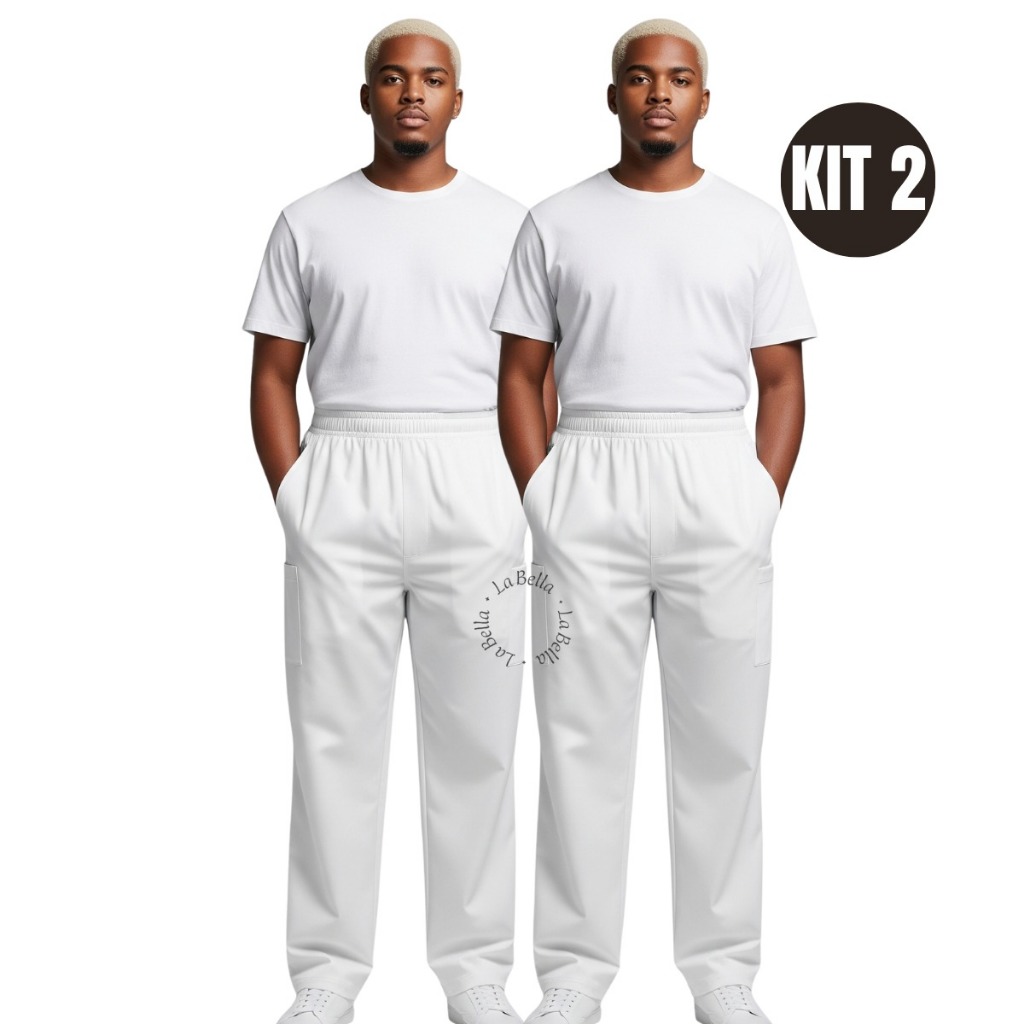 Kit 2 Calça Hospitalar Masculina Plus Size Gabard