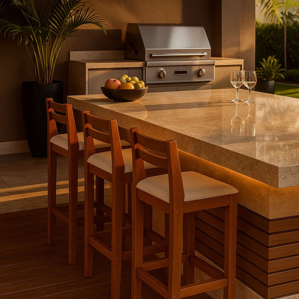 Kit com 2 Banquetas Ibiza para Balcao Luxo de Made