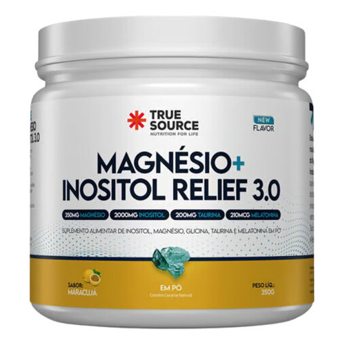 Magnésio + Inositol Relief 3.0 True Source Sabor 