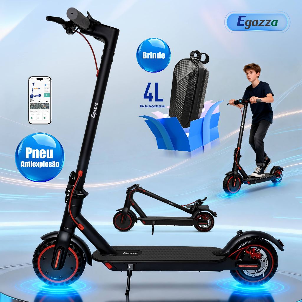 Egazza Patinete Elétrico Dobrável 8,5 500W (Máx
