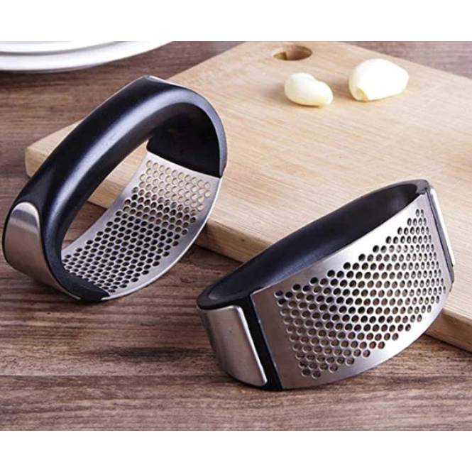 Espremedor de alho manual em aço inoxidável-Prá