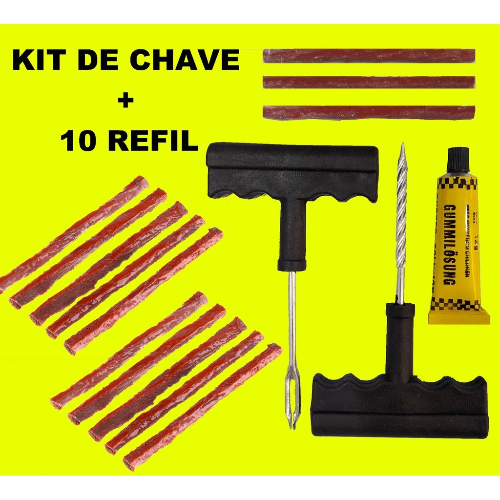KIT DE REPARO DE PNEU SEM CÂMARA MACARRÃO PARA M