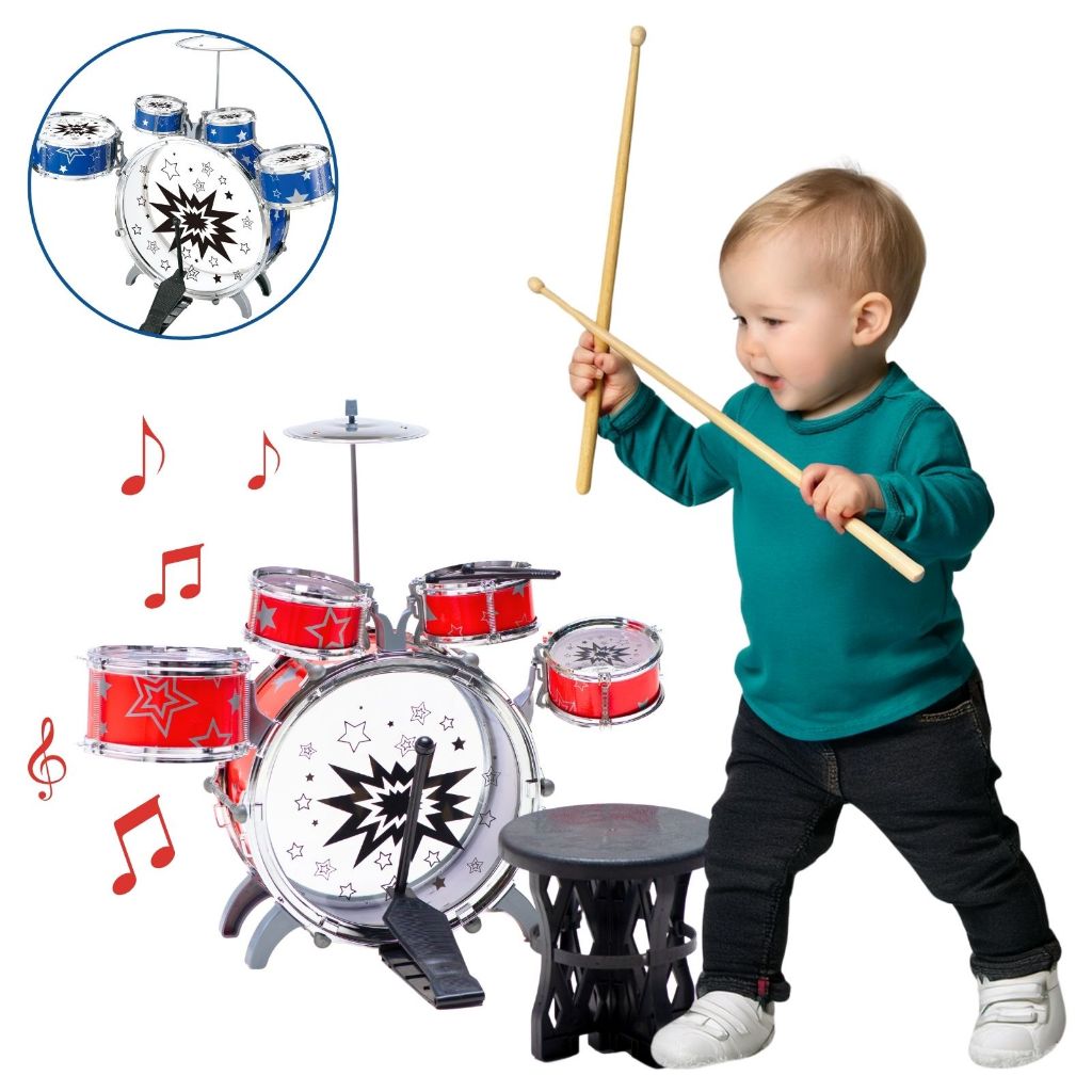 Mini Bateria Infantil Instrumento Brinquedo Infant