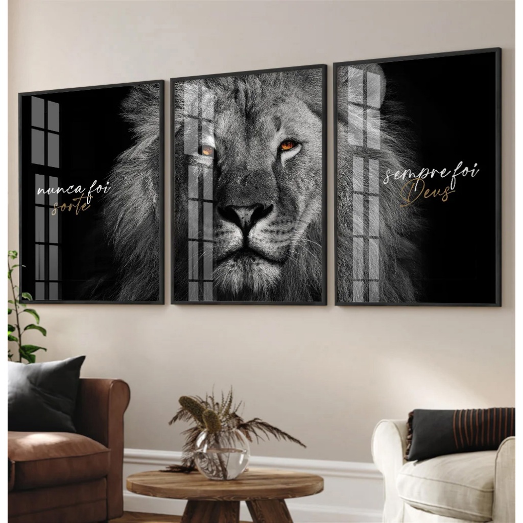 Quadro Leão de Juda Com Moldura Quadro Nunca Foi 