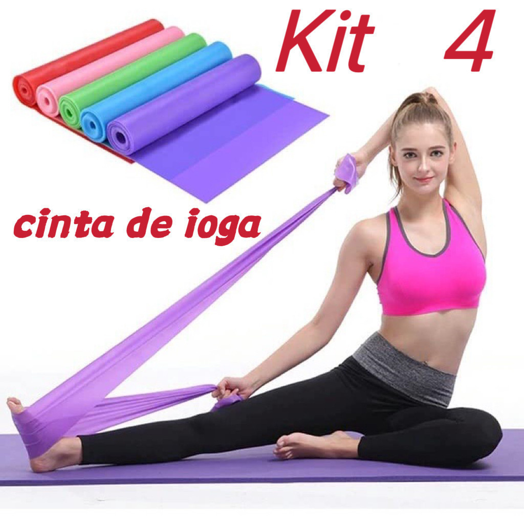 Conjunto de 4 faixas elásticas para exercícios d