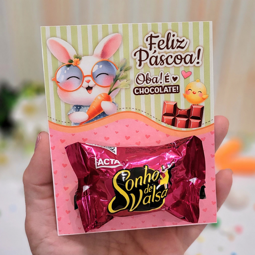 Kit Card de Páscoa com 20, 50 ou 100 mimos para c