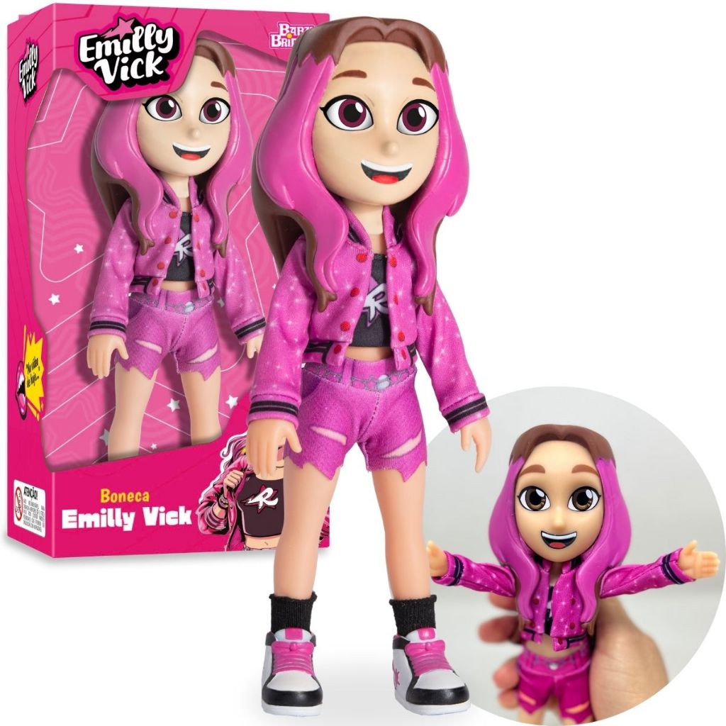 Boneca Emilly Vick Youtuber Dos Rosa