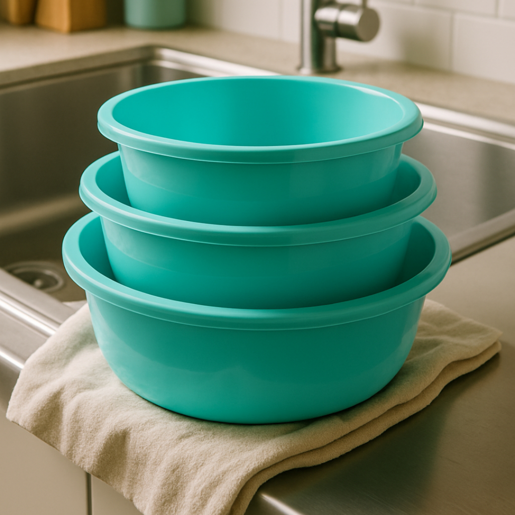 Kit 3 Bacias Redondas Plastica Cozinha Canelada Re