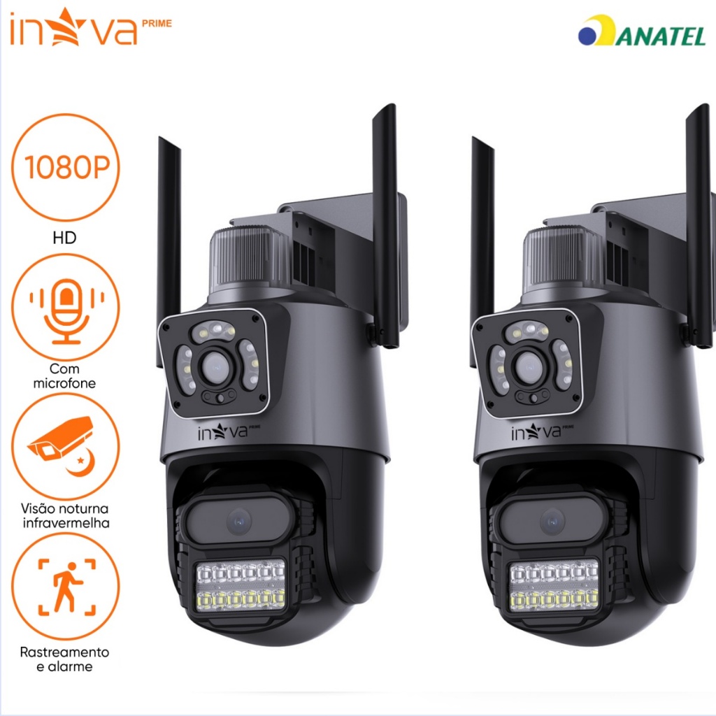 INOVA Camera Segurança Externa Lente Dupla 4k 6mp