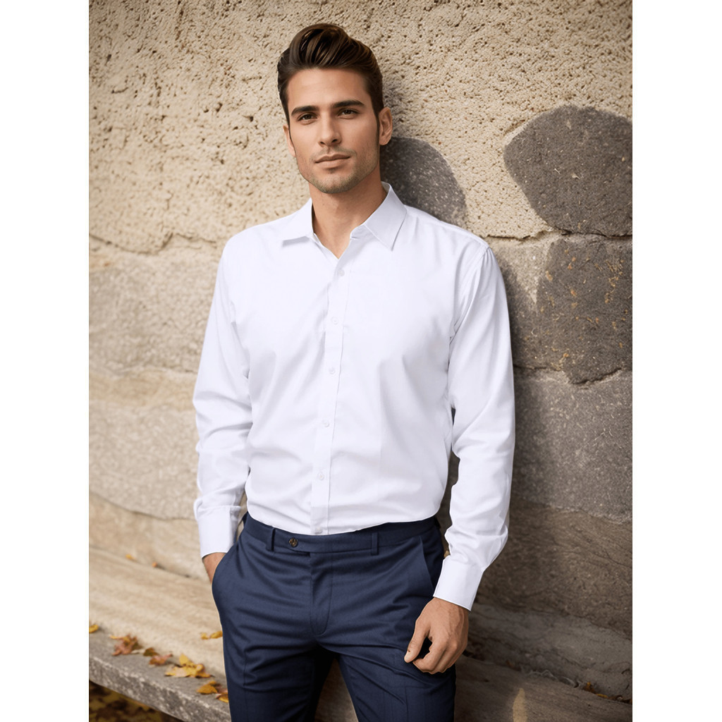 Camisa Social Masculina Manga Comprida Escritório