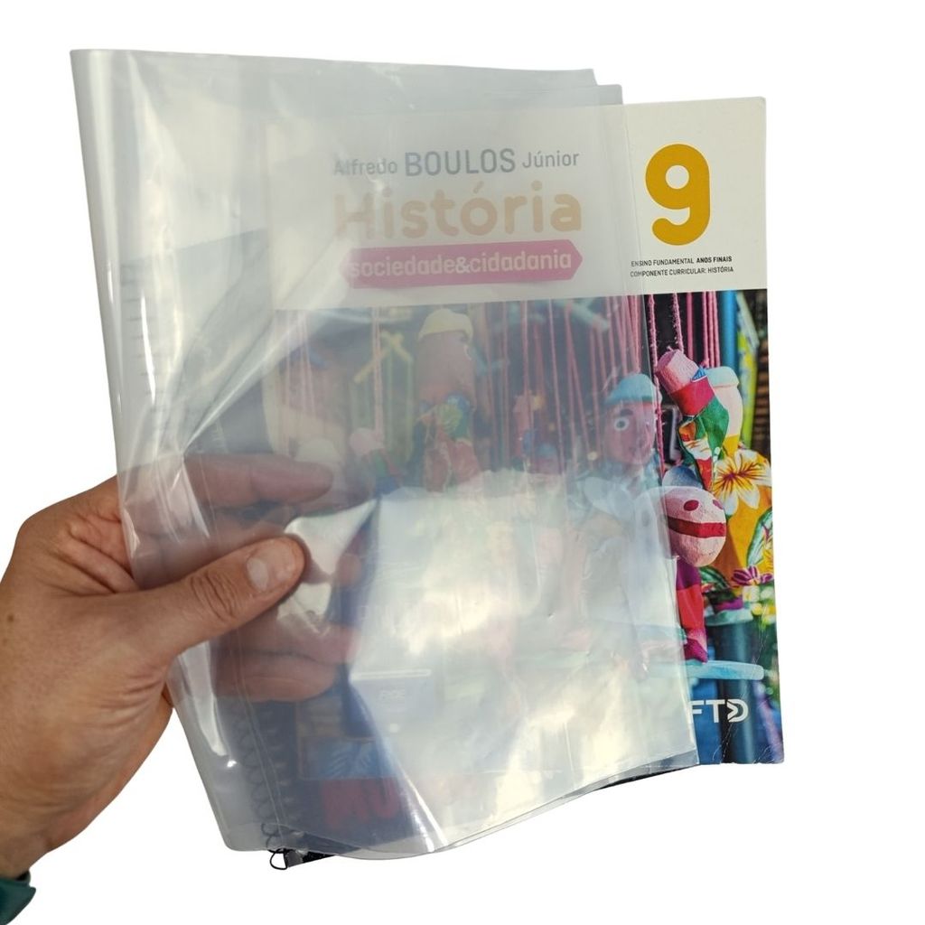 7 Capas Plásticas Transparente para Livro Didáti