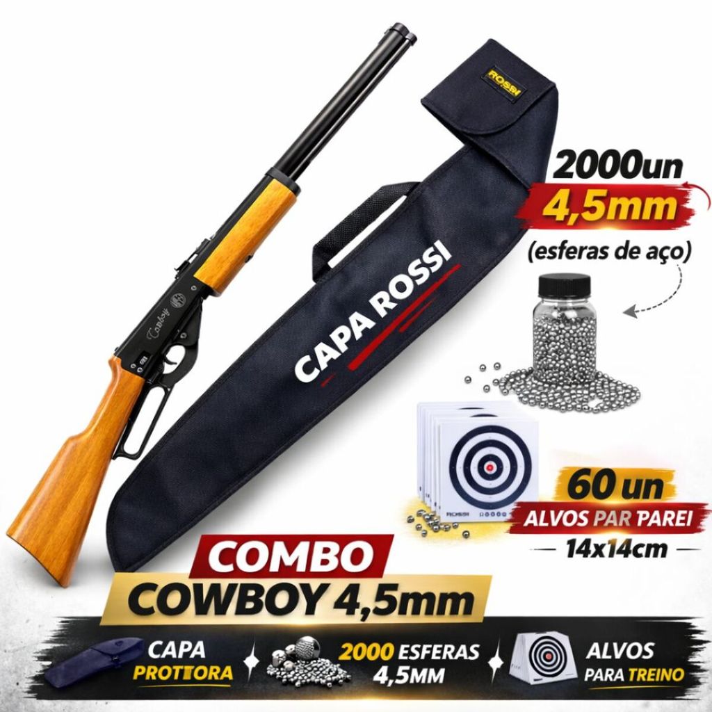 Carabina Rossi Cowboy 4.5mm + Capa Original + 2000