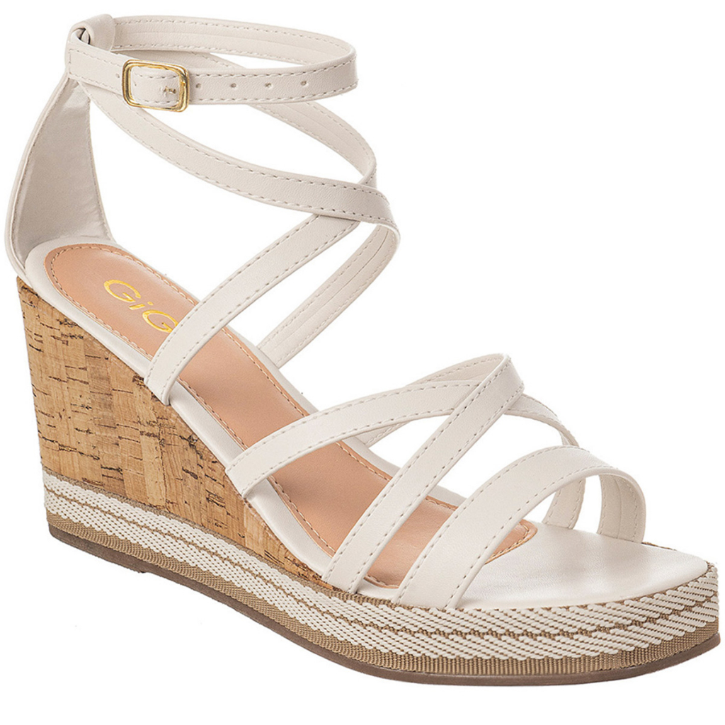 Sandalia Anabela Feminina Salto Alto Casual Espadr