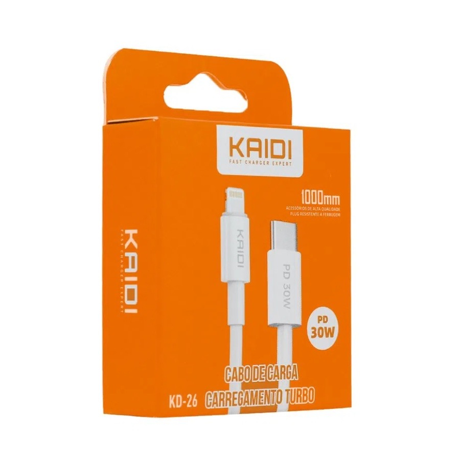 Cabo de Dados KAIDI Turbo Carregamento Rápido PD 