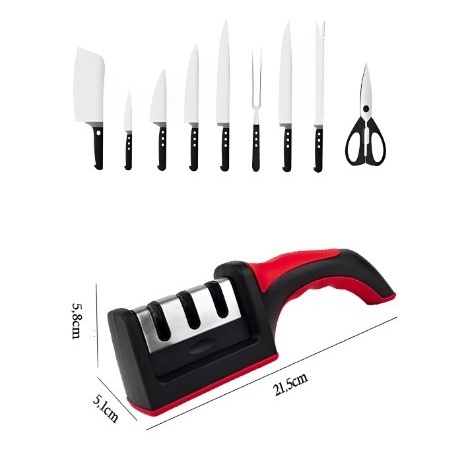 Amolador Afiador De Facas Em Aço Inox Base Emborr