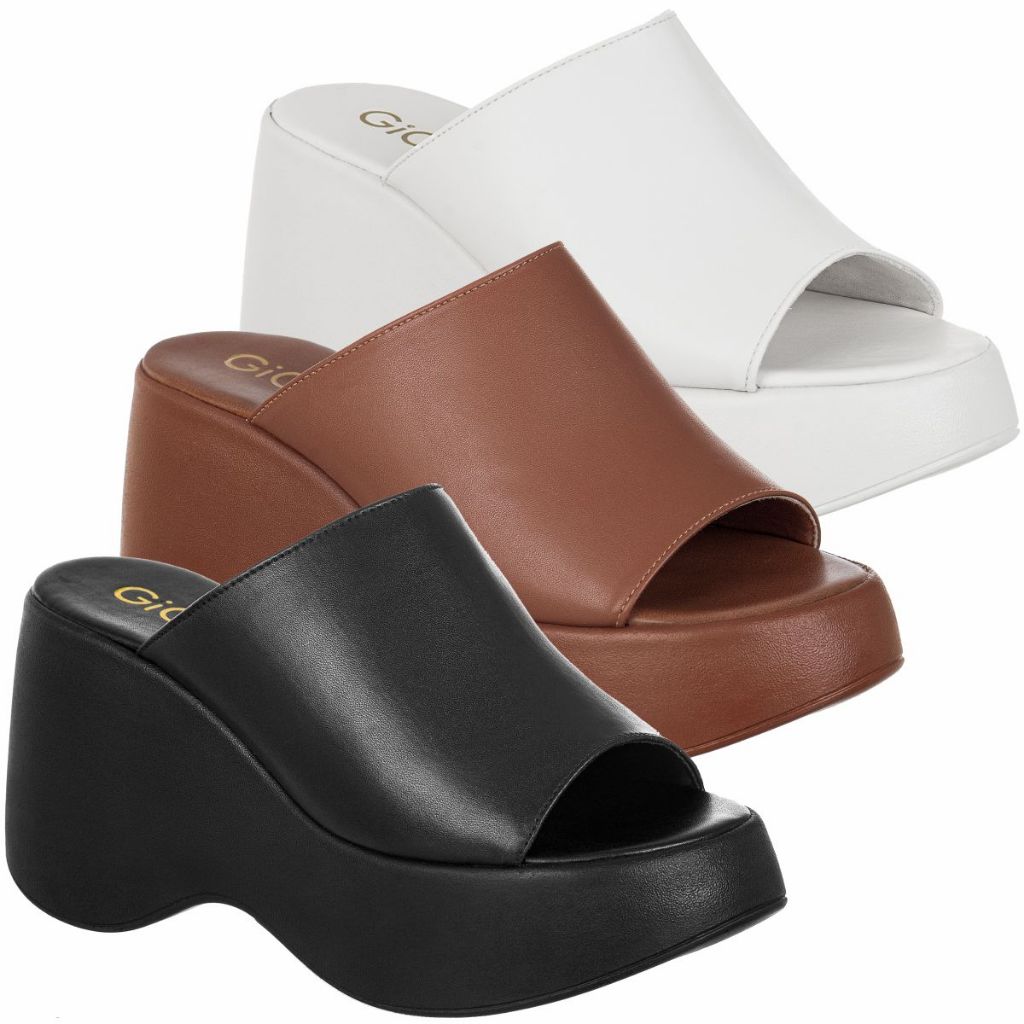 Tamanco Feminino Mule Flatform Anabela Plataforma 